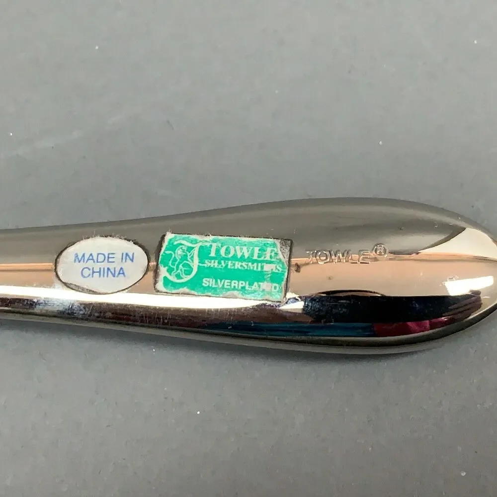 Towle Silversmiths Stainless Steel Silver Plate Serving Fork Knife with Box